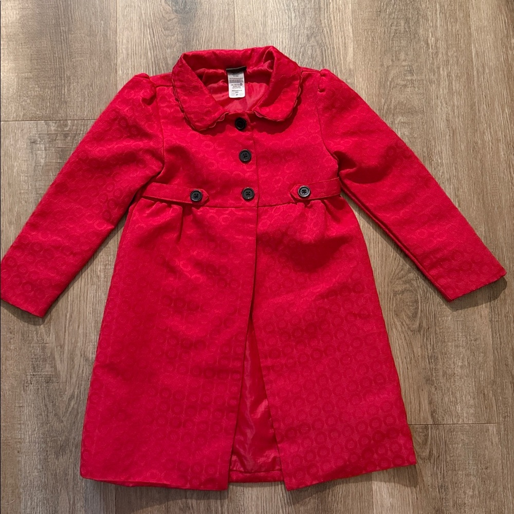 Holiday editions red pea coat kids 5T